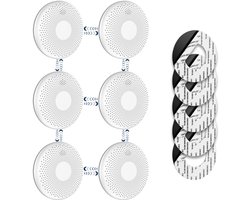 SAVS CS11R Draadloos koppelbare combimelder 6-pack - SafeLink - Rook en koolmonoxide - 10 Jaar batterij - Geen LED lampje - Rookmelder en koolmonoxidemelder met extra dun design - Rook én CO melder koppelbaar - Montage zonder boren