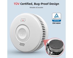 SCH® Rookmelder en koolmonoxidemelder - Rookmelder - Koolmonoxidemelder - Wit - ‎4cm x 11cm x 11cm