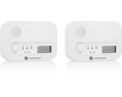 Smartwares FGA-13041 - Koolmonoxidemelder CO melder 2-pack - 85 dB - Levensduur 10 jaar - BSI Gecertificeerd - 2 stuks