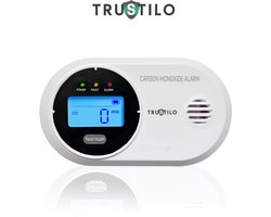Trustilo® Koolmonoxidemelder - 10 jaar levensduur garantie - 10 jaar sensor - LCD display - Voldoet aan Europese norm