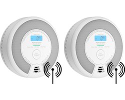 X-Sense SC07-W Draadloos koppelbare combimelder - 2 Combimelders - Rook en koolmonoxide - 10 Jaar batterij en 360° sensor - Rookmelder en koolmonoxidemelder - Rook én CO melder koppelbaar