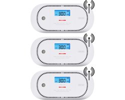 X-Sense XC01P-WR Koppelbare koolmonoxidemelder - 3 koolmonoxidemelders - 10 jaar Figaro® sensor - LCD display - Voldoet aan Europese norm - Draadloos koppelbaar