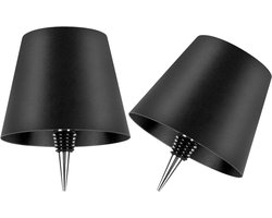 2 Stuks - Oplaadbare Flessenlamp - Tafellamp - Dimbaar - Aluminium - Waterdicht - Zwart