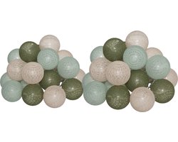 2x Atmosphera Lichtslinger - 20 verlichte balletjes/bollen 6 cm - multi kleuren mix - 435 cm - stekker