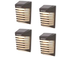 4x HOFTRONIC Dono - Solar Buitenlamp - IP65 Waterdicht - Wintersolar Technologie Monokristal Zonnepaneel - 3000K Warm Wit (sfeervol) - Tuinverlichting op Zonne-energie
