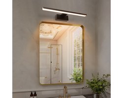 Aigostar LED Spiegellamp - Badkamerlamp - l:40cm - IP44 - Spiegelverlichting - 4000K - Make Up Spiegel lamp - Kastverlichting - 8W - Zwart