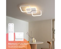 ANTENLICHT LED Plafondlamp - 2 LED Plafondlampen - LED Plafonniere - Dimbaar 3 staps - Met Afstandsbediening - 3000K-6500K - 4500LM - 40W - Wit