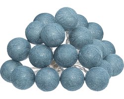 Atmosphera LED Lichtslinger katoen - Cotton Ball - 20 Ballen - Ø6cm - Eendblauw