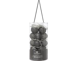 Atmosphera Lichtslinger - 20 verlichte balletjes/bollen 6 cm - zwart - 435 cm - stekker