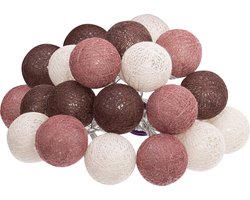 Atmosphera Lichtslinger - 20 Verlichte Bollen diameter 6 cm - 435 cm - Multi Kleuren Mix - Stekker - Sfeervolle lichtslinger met 20 bollen - Warm wit LED licht - Multi kleuren mix