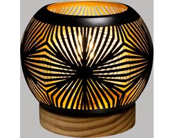 Atmosphera Tafellamp Bol kandelaar D14,5x13,5cm - Batterij niet inbegrepen - Zwart