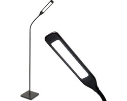 Auronic Staande Lamp - LED Vloerlamp - Staanlamp Woonkamer Kantoor - Lamp Slaapkamer - Leeslamp Dimbaar - H 150cm - Zwart