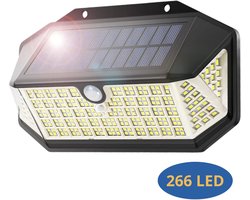 AXIMO Solar Buitenlamp met Bewegingssensor – 266 LED’s – Tuinverlichting op Zonne-energie – Wandlamp Buiten met 3 Standen – Dag & Nacht Sensor – IP65