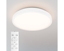 Badkamer plafondlamp wit - IP44 waterdicht - 18 Watt 1800 lumen (100lm/w) - CCT lichtkleur instelbaar (3000K, 4000K & 6500K) - Incl. Afstandsbediening - Ø30 cm - LED Plafondlamp