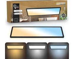 B.K.Licht - Dimbaar Badkamerlamp Plafonniere - plafondlamp met afstandsbediening - badkamerverlichting met CCT - IP44 - 58 x 20 cm - zwart