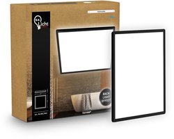 B.K.Licht - LED Badkamerlamp Plafonniere - paneel plafondlamp - badkamerverlichting met neutraal wit licht - IP44 - 24 x 24 cm - zwart