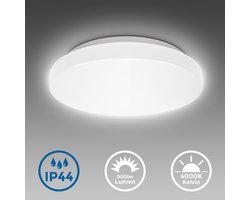 B.K.LICHT- LED Badkamerverlichting - witte plafonniere - badkamerlamp - IP44 - 4.000K - 900Lm - 10W - Ø22cm