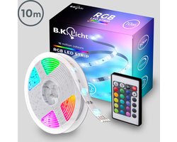 B.K.LICHT - LED Strip 10 meter - light strip - RGB LED verlichting - met afstandsbediening - dimbaar - gaming accesoires
