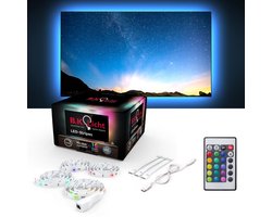B.K.LICHT - LED Strip - 2 meter - met RGB - Auto USB - met afstandsbediening - zelfklevend - voor TV/PC - gaming accesoires
