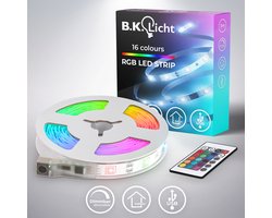 B.K.LICHT - Led Strip - 3 meter led lights - met USB - RGB - dimbaar - met afstandsbediening