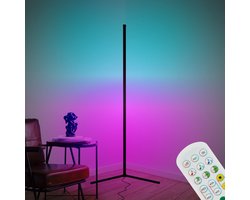 B.K.Licht - LED Vloerlamp - RGBIC sfeerverlichting - staande lamp met afstandsbediening - dimbaar - h: 143 cm