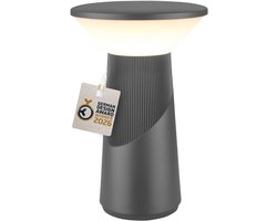 B.K.Licht Pilia - Oplaadbare Tafellamp - snoerloze lamp - dimbaar - met batterij - usb-c - Ø15 x 24cm - zwart