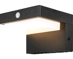 Brendz Solar Buitenlamp met Bewegingssensor, 400 Lumen, IP44 Waterbestendig, 2 Lichtmodi, 3000K Warm Wit Licht, LED Solar Wandlamp Buiten, Sensor Lamp Buiten, Lima