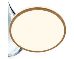BRILONER Acorus W – LED Badkamer Plafonniere – LED plafondlamp – badkamerverlichting – spatwaterdicht – warm wit licht – hout design – Ø28cm