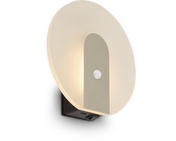 BRILONER Aurora – Wandlamp Oplaadbaar met Sensor – zonder stroom & boren – warm wit licht – nikkel – zelfklevend – 15cm
