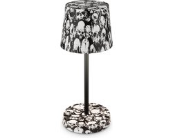 BRILONER Boja - Oplaadbare Tafellamp - snoerloze lamp - met touch dimbaar - voor buiten en binnen - Ø10,5 x 26 cm - graffiti motief