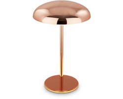 BRILONER Caxa – LED Tafellamp oplaadbaar – draadloos – IP44 buitenverlichting – dimbaar met touch – oplaadbare accu – koper kleur – Ø19,5 x 30,5 cm