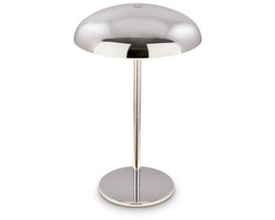 BRILONER Caxa – LED Tafellamp oplaadbaar – draadloos – IP44 buitenverlichting – dimbaar met touch – oplaadbare accu – zilver kleur– Ø19,5 x 30,5 cm