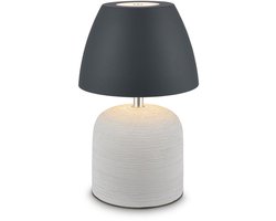 BRILONER Cera – Tafellamp oplaadbaar – draadloos – voor binnen en buiten – dimbaar – oplaadbare accu – keramiek – antraciet grijs – Ø14 x 36 cm