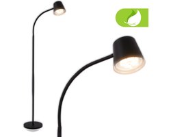BRILONER Cielo - Oplaadbare Vloerlamp - dimbaar - led staande lamp - snoerloze - USB-C - 126,5 x 21 cm - zwart