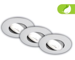 BRILONER Kulana A - Set van 3 Inbouwspots - ultra efficient - EEK A - 50.000ur licht - zwenkbaar - 9 x 2.4 cm - chroom