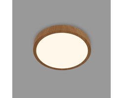 BRILONER - LED Plafondlamp - plafonniére met houtlook - 3.000K warm wit licht - 24W - Ø38cm