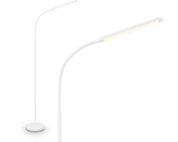 BRILONER Mura – LED Vloerlamp – dimbaar – 6W – 600lm – touchbediening – zwenkbaar – wit – moderne leeslamp