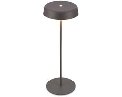 BRILONER Pala –Tafellamp oplaadbaar – dimbaar – draadloos – IP44 – warm wit licht – antraciet kleur – Ø13 x 36,5 cm