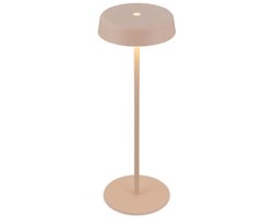 BRILONER Pala –Tafellamp oplaadbaar – dimbaar – draadloos – IP44 – warm wit licht – beige – Ø13 x 36,5 cm