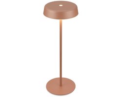 BRILONER Pala – Tafellamp oplaadbaar – dimbaar – draadloos – IP44 – warm wit licht – koffie kleur – Ø13 x 36,5 cm