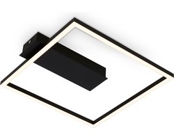BRILONER - Plafonniere LED Frame - plafondlamp met warm wit licht - 3000K - 12W - 1400 lm - 32x30x5 cm - zwart