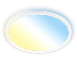 BRILONER Tava A – LED Plafondlamp – dimbaar plafonniere – energie-efficiëntieklasse A – met afstandsbediening – met CCT – wit – 50.000u levensduur – Ø29.3 cm