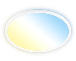 BRILONER Tava A – LED Plafondlamp – dimbaar plafonniere – energie-efficiëntieklasse A – met afstandsbediening – met CCT – wit – 50.000u levensduur – Ø42cm
