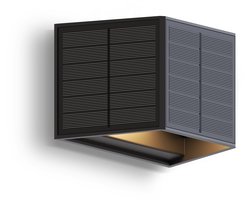 Calex Caserta Solar Wandlamp - Up & Down Tuinverlichting op Zonne-energie - Buitenlamp met Bewegingssensor - Warm Wit Licht - Zwart