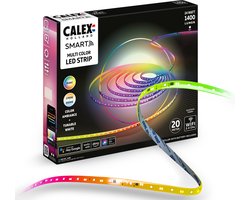 Calex Smart LED Strip - 20M, RGBIC+CCTIC, Wifi Bedienbaar, Muzieksynchronisatie, Binnengebruik, 1400 Lumen, Slimme Lichtstrip, Smart Verlichting
