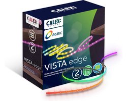 Calex Vista LED Strip 2 meter - Op batterij - RGBIC - Warm wit licht - Inclusief Afstandsbediening
