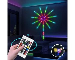 CasaVerse - Vuurwerk LED lamp - LED strip verlichting - Discolamp - Nieuwjaar versiering - Met afstandsbediening en app control - Multicolor-RGB-Kleur veranderende muziek Sync USB-aangedreven LED-striplicht voor kamerdecoratie binnenshuis