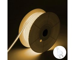 COB LED Strip - Warm Wit 2700k - 5 Meter in één rol(1x 5meter) - 800Lumen per meter - 220V - Waterdicht(IP65) - Complete Set