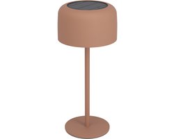 EGLO Roccanova Tafellamp - Oplaadbaar (tot 22 uur licht) - Solar - 30 cm - Steenrood/Warm Oranje - Draadloos - Dimbaar - Binnen en Buiten