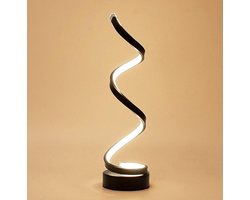 Elegantie verlicht- Dimbare LED Tafellamp met Spiraalvormig Design - Perfect voor Elk Interieur-Duurzaam, Stijlvol, Aanpasbaar- zwart
